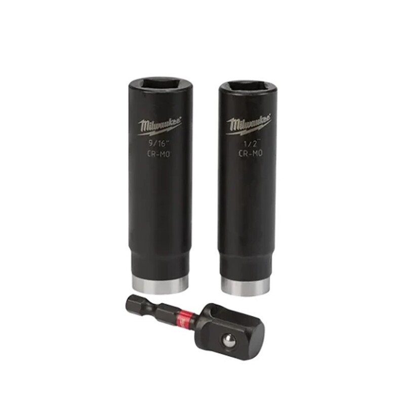 Juego de 3 pzas de dados prodfundos SAE con boca de 1/2" de 6 puntas SHOKWAVE impact Duty