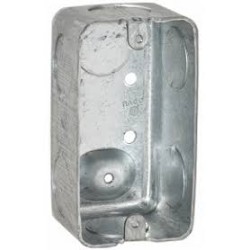 Caja tipo chalupa de acero galvanizado de 4x2" 1-7/8" de profundidad, de 3/4
