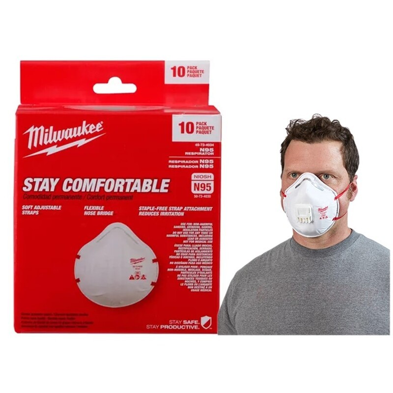 Mascarilla con válvula N95, paquete de 10 unidades