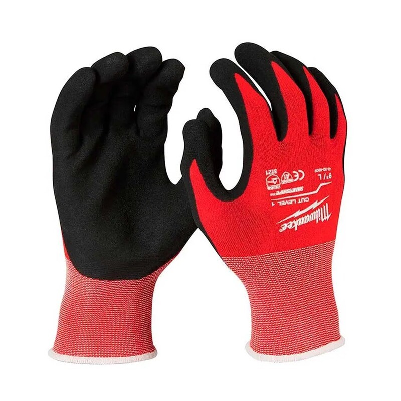 Guantes bañados en nitrilo anticorte nivel 1 talla grande