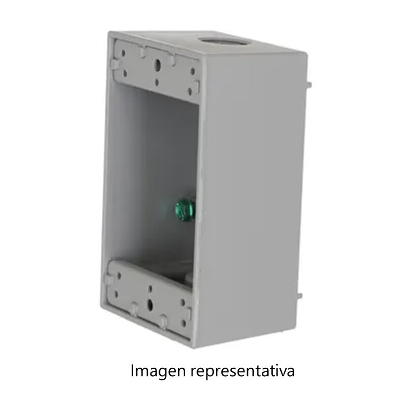 caja condulet rectángular de 3 salidas roscadas de 1/2" color gris