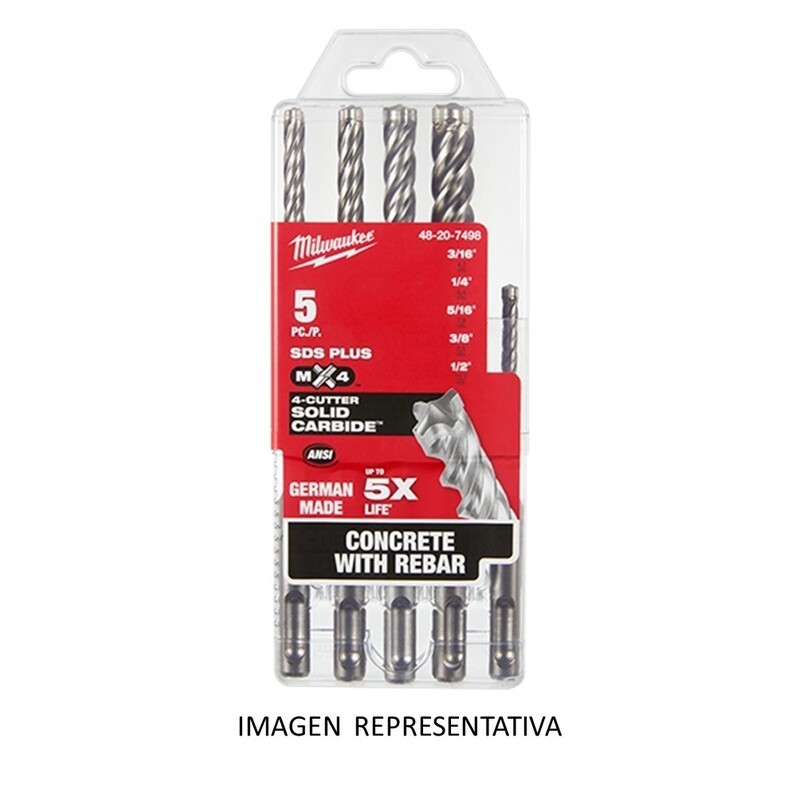 JUEGO DE 5 BROCAS SDS PLUS M4
